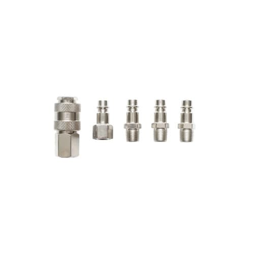 Set 5 cuple rapide 1/4 BSPT pentru furtunuri aer comprimat si scule pneumatice Crownman Cod: DISPN97