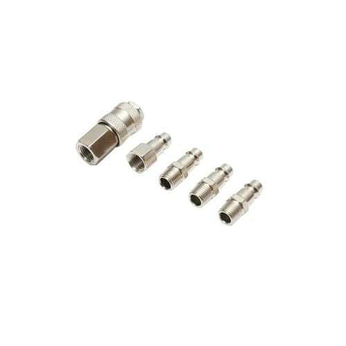 Set 5 cuple rapide 1/4 BSPT pentru furtunuri aer comprimat si scule pneumatice Crownman Cod: DISPN97 2