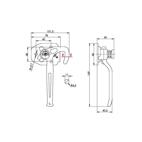 Inchizator oblon stanga 800 kg pentru remorca sau oblon metalic Cod: ZB-16-03 2