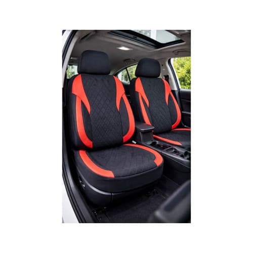 Huse scaune auto universale fractionate Premium fata si spate compatibile dimensiuni standard negru rosu Cod: HNG1101-1