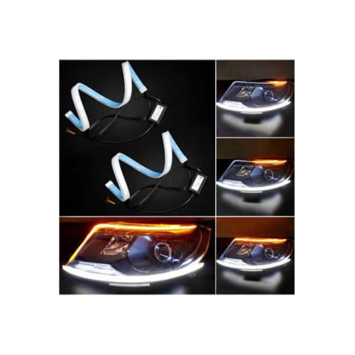 Set banda DRL 60cm 12V cu functie de semnalizare dinamica Cod: YEL01-60cm