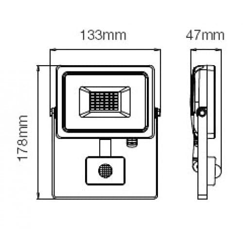 Proiector LED 10W Senzor SAMSUNG Cip Cut-OFF Function Corp Negru 4000K COD: 437 2