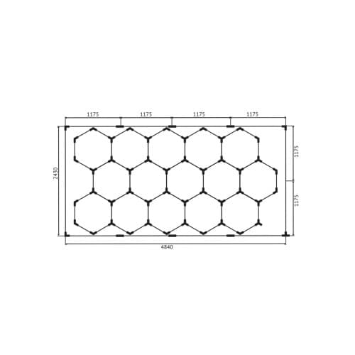 Set lumini LED hexagonale 636W 6000K alb rece pentru garaj/atelier/showroom auto Cod: HEX2 4
