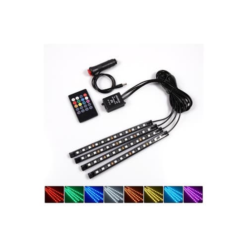 Kit interior LED 12 SMD RGB cu telecomanda - 22cm Cod: BO1222RGB