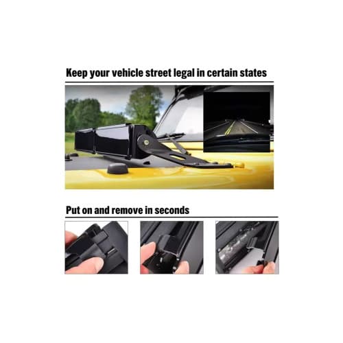 Capac proiector negru pentru LED bar dublu 15,2x7x3cm Cod: HH-CP6B 4