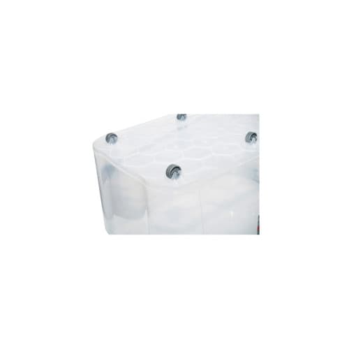 Cutie depozitare 50L cu capac si roti plastic transparenta Cod: DISLK04 2