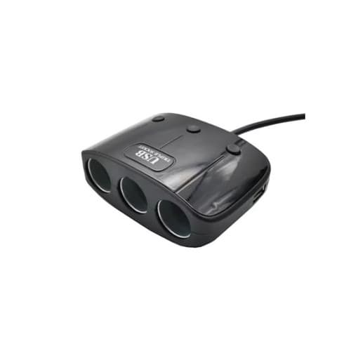 Prelungitor priza auto 3 cai cu intrerupator individual si 2 porturi USB Cod: K358 2
