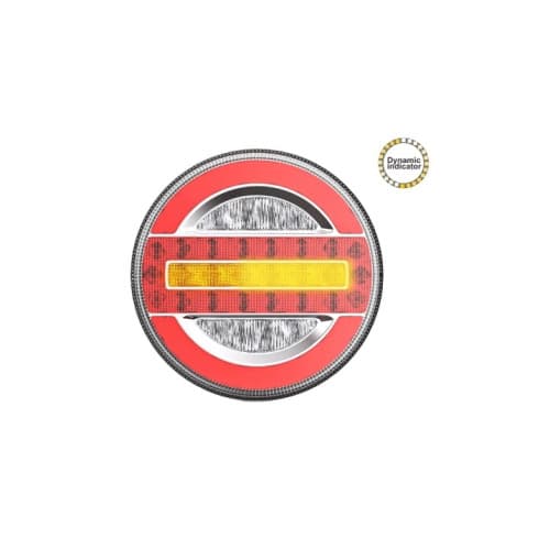 Lampa stop rotunda camion LED cu semnalizare dinamica 12-24V Cod: SL-5020