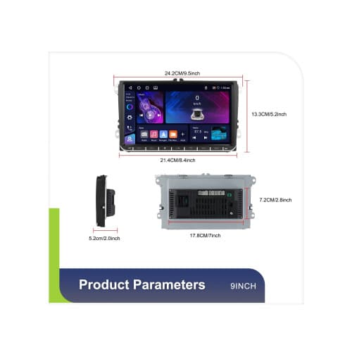 Navigatie Android 9 inch 4GB+64GB CarPlay Android Auto GPS WIFI FM RDS compatibila Volkswagen Cod: A3821 3