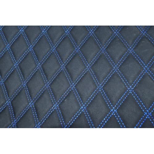 Material special pentru COVORASE auto romb negru/cusatura albastra.Cod: COV02NA