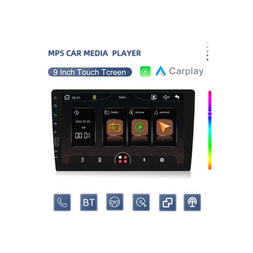 Radio FM, MP3, MP5 Player 1Din ecran 9 inch Wireless CarPlay Android Auto BT FM Cod: A3733 2