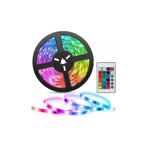 Rola leduri multicolora 5m 12V alimentare si telecomanda Cod: LED10110