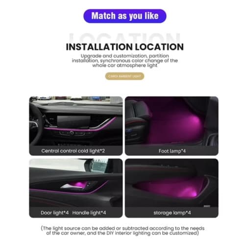 Set 18 lumini ambientale RGB cu aplicatie BT Cod: NVEL-AMBI18LED 12V 2