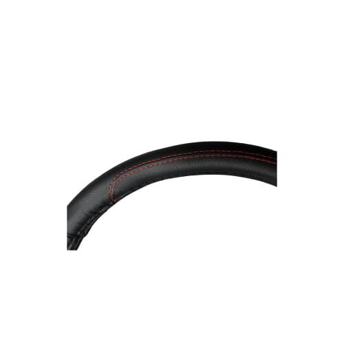 Husa volan imitatie piele, marime M, culoare Negru cusatura rosie Cod: WK-1007 2