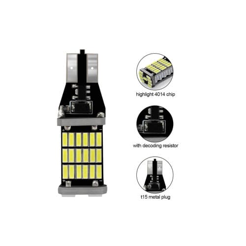 Bec T15 45SMD 4014 12V Canbus 600 lumen Lumina alba Cod: HH020 4