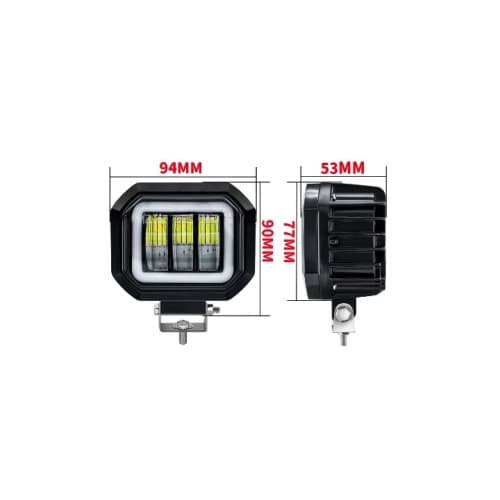 Proiector LED cu angel eyes DRL alb 1500lm 30W 12–24V Cod: ZC-4SQ 3