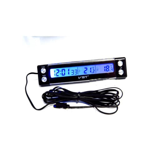 Termometru digital interior-exterior cu ceas Cod: 7036