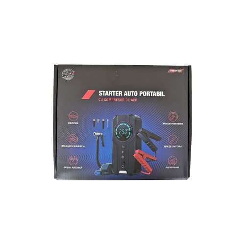 Starter auto portabil cu compresor 6000mAh Carmax Cod: 5949042311192 4