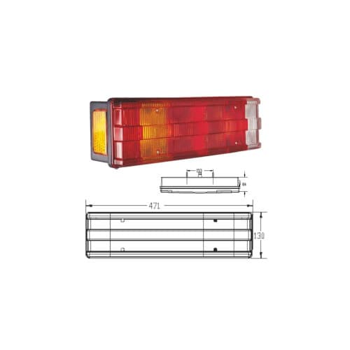 Lampa stop auto pentru camion remorca cu bec si cablaj 5 functii Cod: 326031-KBL 3