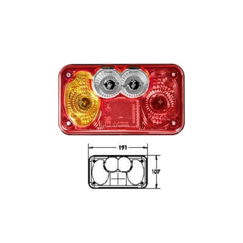 Lampa stop auto cu bec pentru camion remorca 5 functii Cod: 2009 3