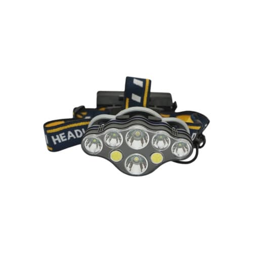 Lanterna frontala de cap cu 8 LED-uri, 3 moduri iluminare, baterie 2200mAh reincarcabila USB Crownman Cod: DISUF01 2