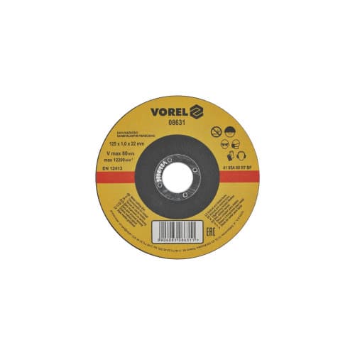 Disc abraziv pentru debitat metale 125X1X22mm Vorel Cod: 08631