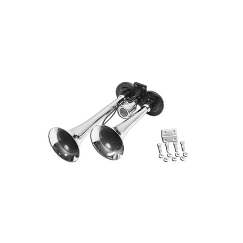 Claxon 2 trompete 12/24V pentru compresor aer auto crom-negru Cod: DISBS76