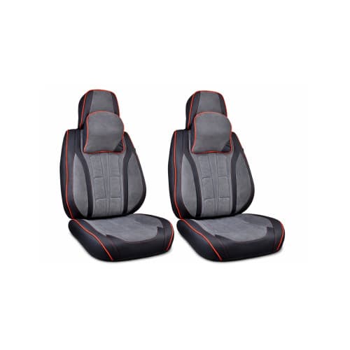 Huse scaune auto universale fractionate 9D Premium fata si spate negru cusatura rosie Cod: HNG1407-5 4