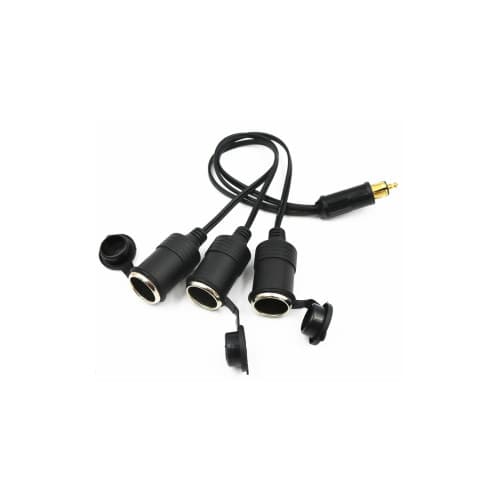Adaptor cu cablu priza bricheta DIN la Standard cu 3 capete Max AMP: 12V20A / 24V10A Cod: MC021