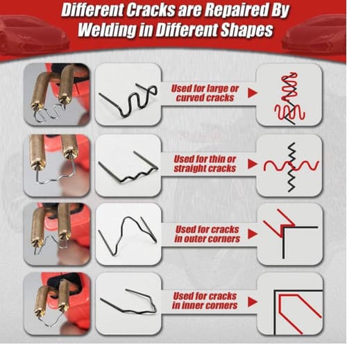 Set 100 cleme tip C- interior pentru pistol de reparat obiecte din plastic 0.8mm Cod: K18028-8 2