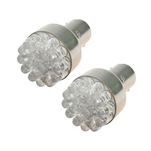SET bec 1 faza BA15S 12 LED 12V lumina galbena COD: 1156 2