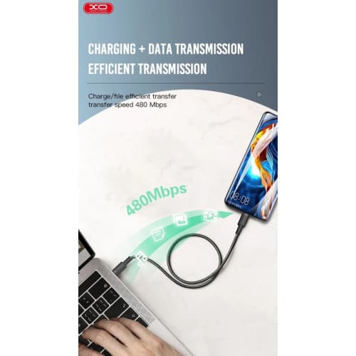 Cablu pentru incarcare 100W Quick Charge si transfer date Type-C la Type-C 1,5 metri COD: XO-Q199 3