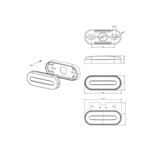 Lampa gabarit 124x51 LED galbena 12-36V Fristom Cod: FT-070Z 2