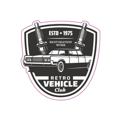 Abtibild "RETRO VEHICLE CLUB" Cod: TAG 015 / T2