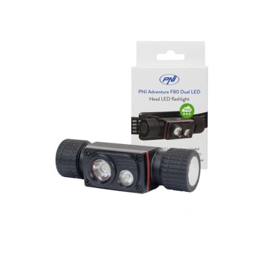 Lanterna frontala PNI Adventure F80 Dual LED 1000 lm 6W 2200 mAh IP68 Cod: PNI-ADVF80 2