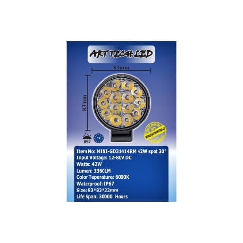 Proiector LED Mini Spot 30° 42W 12–24V Cod: GD31414RM 3