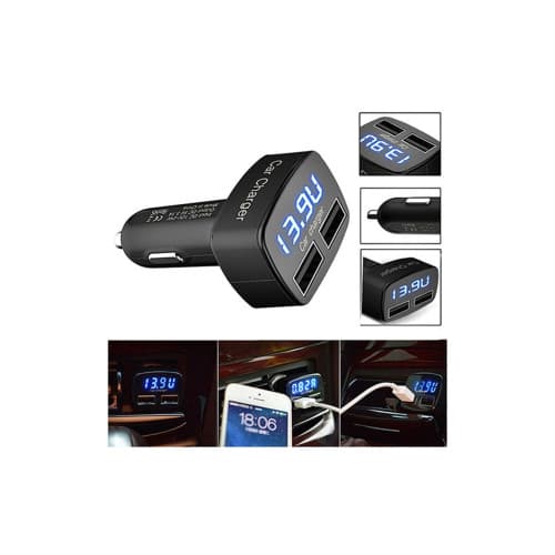 Incarcator auto 3 in 1: voltmetru, termometru si incarcator cu 2 porturi USB Cod: PG281 2