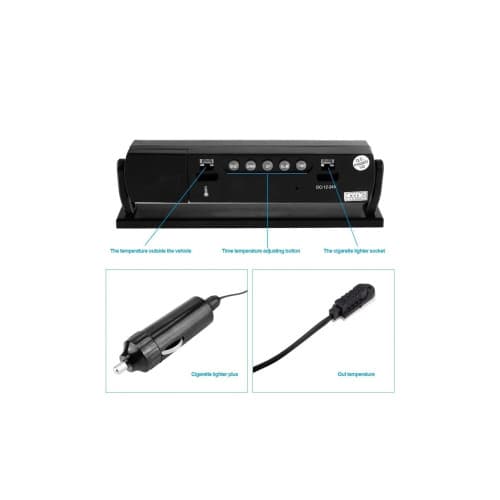 Termometru interior - exterior, ceas si voltmetru Cod: 7013V 4