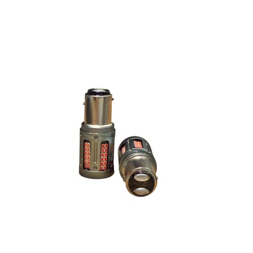 Set 2 becuri 2 faze BAZ15D 84SMD Canbus 12V-24V nonpolar lumina Rosie 1000 lumen 25w Cod: HH009