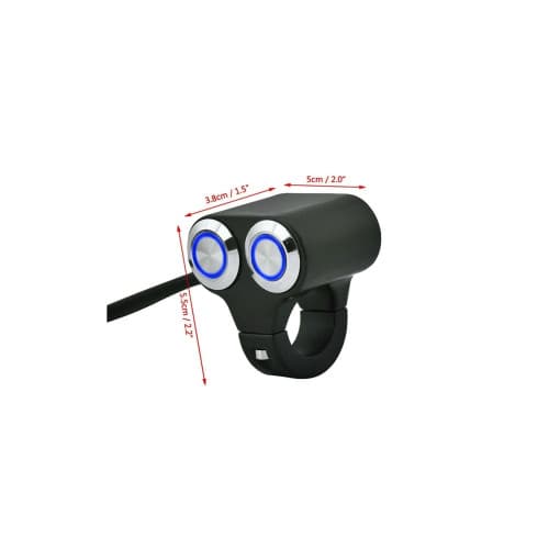 Intrerupator moto aluminiu cu 2 butoane Cod: WG12 2