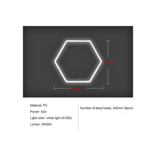 Set lumini LED hexagonale 42W 6000K alb rece pentru garaj/atelier Cod: HEX4 2