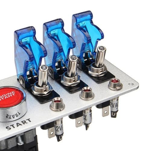 Panou cu 3 intrerupatoare ,buton pornire cu releu si cablaj Cod: RACING 1210105/3 3