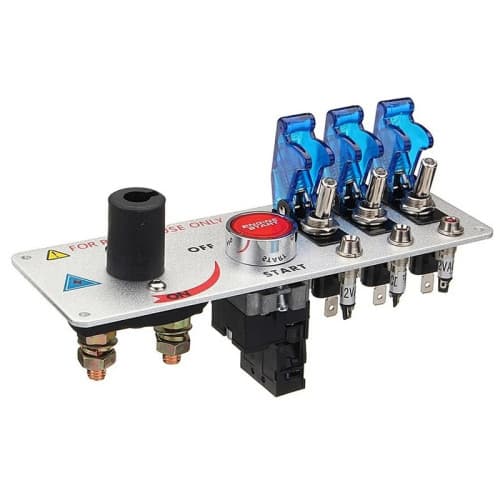 Panou cu 3 intrerupatoare ,buton pornire cu releu si cablaj Cod: RACING 1210105/3