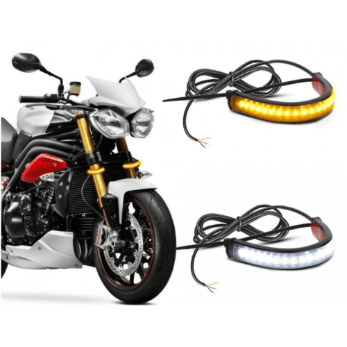 Set banda DRL 12.5cm 12V cu functie de semnalizare dinamica. COD: 8260064