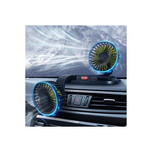 Ventilator auto dublu cu mufa USB 5V Cod: FS-1308 2