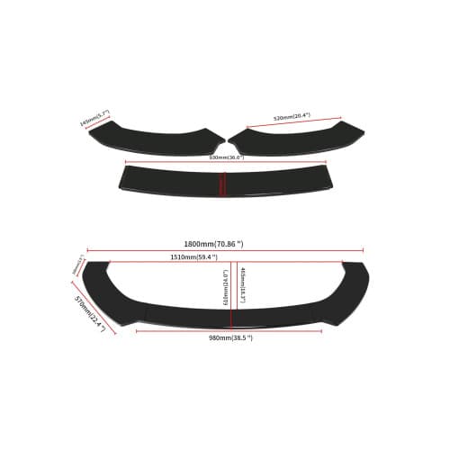Prelungire bara fata universala / Spoiler culoare Negru Lucios Cod: UNIV-028-231 2