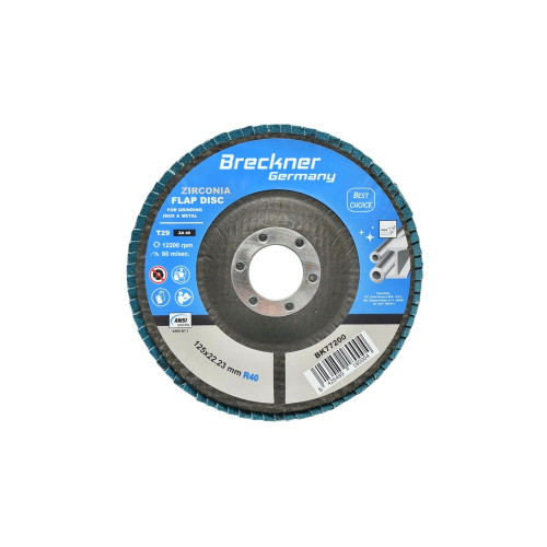 Disc lamelar abraziv cu zirconiu pentru taiat si polizat metal, inox P40, 125mm Cod: BK77200