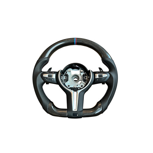 Volan sport piele si carbon compatibil cu modelele BMW Seria 5 F10,F11,F07 Seria 6 F06,F12,F13 Seria 7 F01,F02 Cod: OCH-06