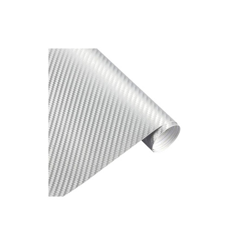Rola folie carbon 3D argintie cu tehnologie eliminare bule 1.5m x 10m Cod: CF-10S