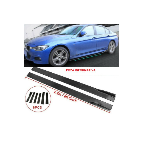 Set prelungiri ornament praguri laterale tuning carbon, lungime 220cm. Cod: UNIV-052C